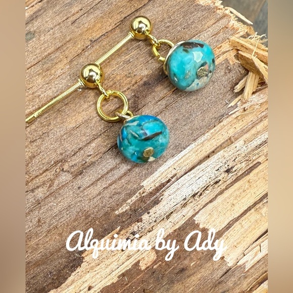 Alquimia Earrings in Turquoise and gold - Picture 1 of 1